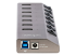 5G7AIBS-USB-HUB-EU - StarTech.com 7-Port Self-Powered USB-C Hub with Individual On/Off Switches, USB 3.0 5Gbps Expansion Hub w/Power Supply, Desktop/Laptop USB-C to USB-A Hub, 7x BC 1.2 (1.5A), USB Type C Hub - Vänster sida