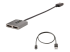 MST14DP122DP - StarTech.com 2-Port DisplayPort MST Hub, Dual 4K 60Hz, DP to 2x DisplayPort Monitor Adapter, DP 1.4 Multi-Monitor Video Adapter w/ 1ft Built-in Cable, USB Powered, Windows Only - Vänster vinkel