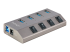 5G4AIBS-USB-HUB-EU - StarTech.com 4-Port Self-Powered USB-C Hub with Individual On/Off Switches, USB 3.0 5Gbps Expansion Hub w/Power Supply, Desktop/Laptop USB-C to USB-A Hub, 4x BC 1.2 (1.5A), USB Type C Hub - Höger vinkel