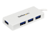 ST4300MINU3W - StarTech.com Bärbar SuperSpeed mini USB 3.0-hubb med 4 portar - Vänster vinkel