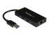ST3300GU3B - StarTech.com Bärbar USB 3.0-hubb med 3 portar plus Gigabit Ethernet - Höger vinkel