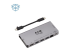 U442-DOCK5D-GY - Eaton Tripp Lite Series USB C Docking Station USB Hub 4k w/ HDMI, Gbe Gigabit Ethernet, SD Card Reader, PD Charging - Vänster vinkel