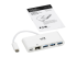 U460-003-3AG-C - Eaton Tripp Lite series 3-Port USB-C hub w/ Gigabit ethernet GbE, USB-C Charging USB Type C USB 3.1 Hub - Vänster vinkel